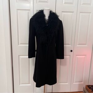 Marvin Richards Black Mongolian Lamb Wool Coat